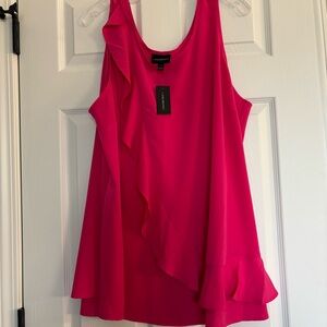 Lane Bryant Pink Sleeveless Ruffle Top